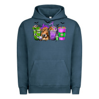 Pigment Midnight Navy Coffee Cups with Cow and Halloween Urban Hoodie - texasbilliewilder