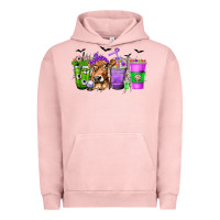 Pigment Salmon Coffee Cups with Cow and Halloween Urban Hoodie - texasbilliewilder