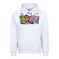 White Coffee Cups with Cow and Halloween Urban Hoodie - texasbilliewilder