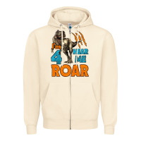 Sandshell i'm four hear me roar dinosaur birthday Zipper Hoodie - LillyAllenDesigns