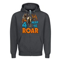 Smoke i'm four hear me roar dinosaur birthday Zipper Hoodie - LillyAllenDesigns