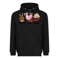 Black peace love bake Heavyweight Hoodie - NancyCooperArtShop