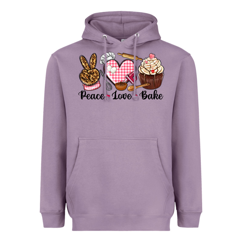 Peace Love Bake Heavyweight Hoodie by NancyCooperArtShop | Teevron