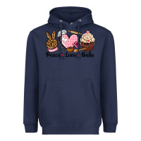 Navy peace love bake Heavyweight Hoodie - NancyCooperArtShop