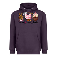 Plum peace love bake Heavyweight Hoodie - NancyCooperArtShop