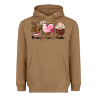 Toasted Coconut peace love bake Heavyweight Hoodie - NancyCooperArtShop
