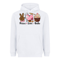White peace love bake Heavyweight Hoodie - NancyCooperArtShop