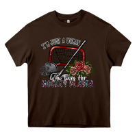 Chocolate Brown i'm just a woman who loves her hockey player Heavy Core Tee - SublimationCraftShop