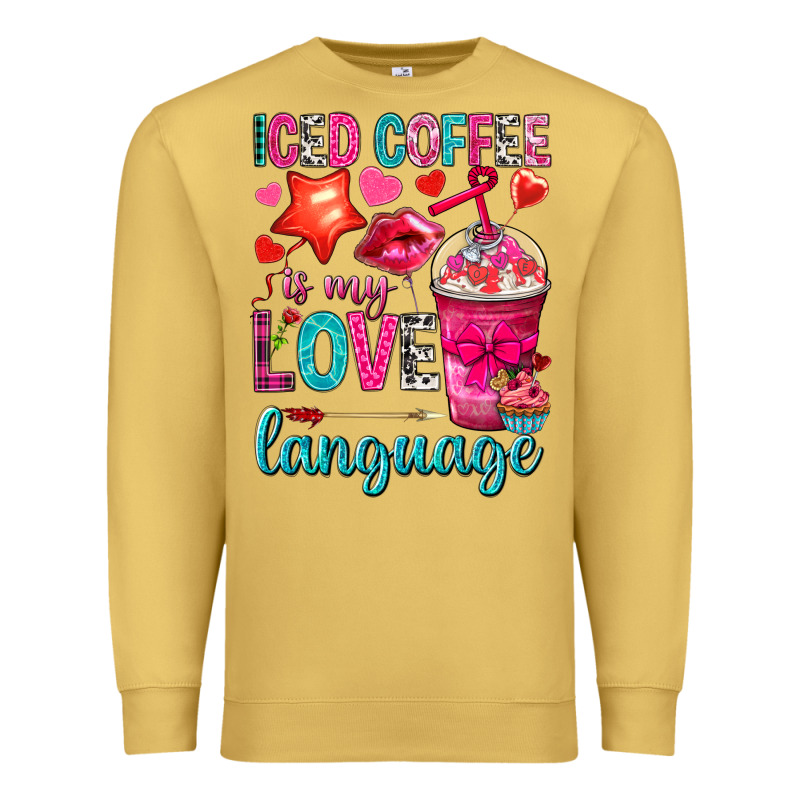 Iced Coffee Is My Love Language Premium Sweatshirt by NancyCooperArtShop | Teevron