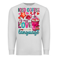 Dove Grey iced coffee is my love language Premium Sweatshirt - NancyCooperArtShop