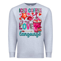 Heather Grey iced coffee is my love language Premium Sweatshirt - NancyCooperArtShop