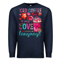 Navy iced coffee is my love language Premium Sweatshirt - NancyCooperArtShop