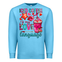 Ocean Blue iced coffee is my love language Premium Sweatshirt - NancyCooperArtShop