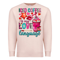 Pale Pink iced coffee is my love language Premium Sweatshirt - NancyCooperArtShop