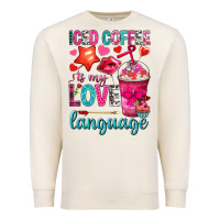Sandshell iced coffee is my love language Premium Sweatshirt - NancyCooperArtShop