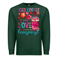 Sports Green iced coffee is my love language Premium Sweatshirt - NancyCooperArtShop