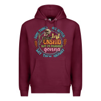 Burgundy some things are better left unsaid Premium Hoodie - Artiststas