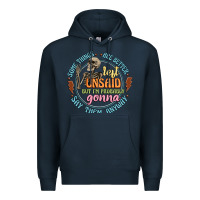 Navy some things are better left unsaid Premium Hoodie - Artiststas