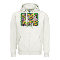 Oatmeal Heather mardi gras umbrella background Zipper Hoodie - BarkalooDesign