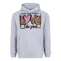 Heather Grey love like jesus Heavyweight Hoodie - MaliasSmallBusiness