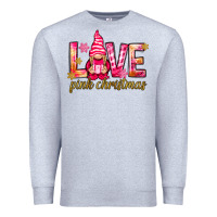 Heather Grey love pink christmas gnome Premium Sweatshirt - NancyCooperArtShop