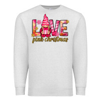 Oatmeal Heather love pink christmas gnome Premium Sweatshirt - NancyCooperArtShop