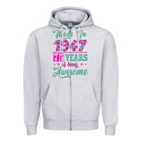 Heather Grey made in 1947, 75 years of being awesome kopya Zipper Hoodie - Jasminsmagicworld