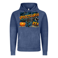 Vintage Denim Spooky Saurus Rex Vintage Hoodie - texasbilliewilder
