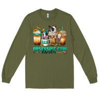 Army Green ocd obsessive cow disorder coffee cups Long Sleeve Tee - Jasminsmagicworld