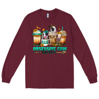 Burgundy ocd obsessive cow disorder coffee cups Long Sleeve Tee - Jasminsmagicworld
