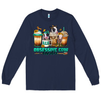Navy ocd obsessive cow disorder coffee cups Long Sleeve Tee - Jasminsmagicworld