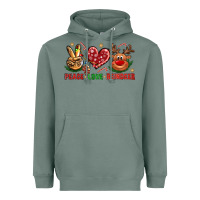 Sage peace love reindeer christmas Heavyweight Hoodie - NancyCooperArtShop
