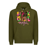 Army Green black girl magic Premium Hoodie - Artiststas