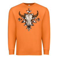 Carrot bull skull with aztec Premium Sweatshirt - MaliasSmallBusiness