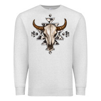 Bull Skull With Aztec Premium Sweatshirt | Teevron