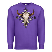 Purple bull skull with aztec Premium Sweatshirt - MaliasSmallBusiness
