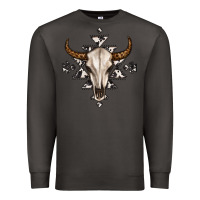 Smoke bull skull with aztec Premium Sweatshirt - MaliasSmallBusiness