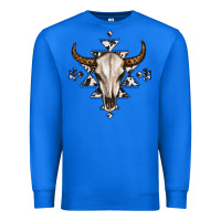 True Royal bull skull with aztec Premium Sweatshirt - MaliasSmallBusiness