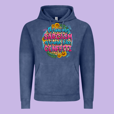 Throwing Sarcasm Around Like Confetti Vintage Hoodie Designed By Zillion Design Studio
