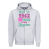Heather Grey made in 1942, 80 years of being awesome kopya Zipper Hoodie - Jasminsmagicworld