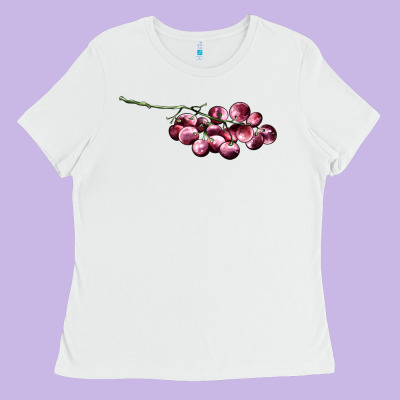 Red Grape Ladies Tee Designed By Adodesignshop