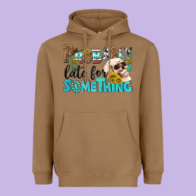 Probably Late For Something Heavyweight Hoodie Designed By Nancycooperartshop