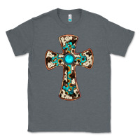 Charcoal Heather cowhide gemstone  cross Classic Tee - JahusDesignShop