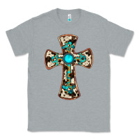 Heather Grey cowhide gemstone  cross Classic Tee - JahusDesignShop