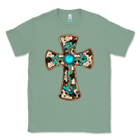 Sage cowhide gemstone  cross Classic Tee - JahusDesignShop