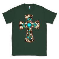 Sports Green cowhide gemstone  cross Classic Tee - JahusDesignShop