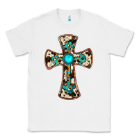White cowhide gemstone  cross Classic Tee - JahusDesignShop