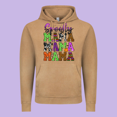 Spooky Mama Vintage Hoodie Designed By Texasbilliewilder