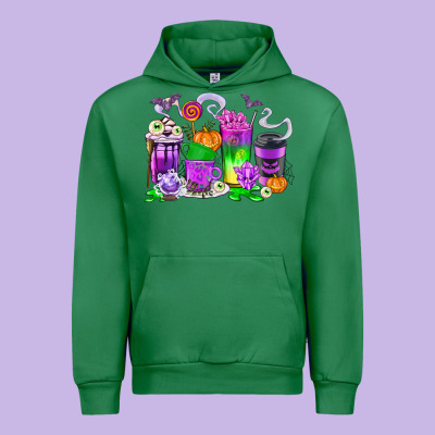 Halloween Coffee Cups Urban Hoodie Designed By Texasbilliewilder