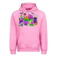 Fuchsia Pink Halloween Coffee Cups Urban Hoodie - texasbilliewilder